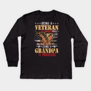 Being A Veteran is an Honor T-shirt Grandpa Is Priceless Kids Long Sleeve T-Shirt